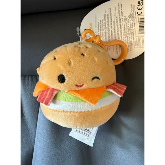 NEW Squishmallows 3" Bacon Cheeseburger Clip "Geronimo" - Picture 1 of 2